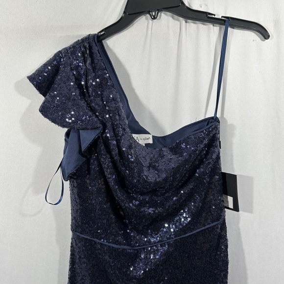 NWT‎ $358 Ieena for Mac Duggal [ 8 ] Sequin One-Shoulder Cocktail Dress - Picture 8 of 12